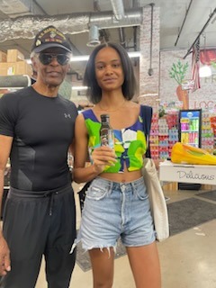 MCF tasting with customer_female_shorts_Sam in All Black